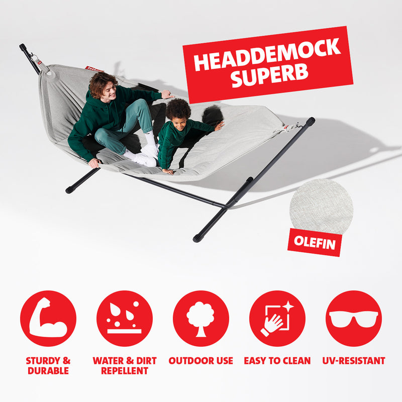 Fatboy Superb Hammock with Pillow and Black Frame (Mist)