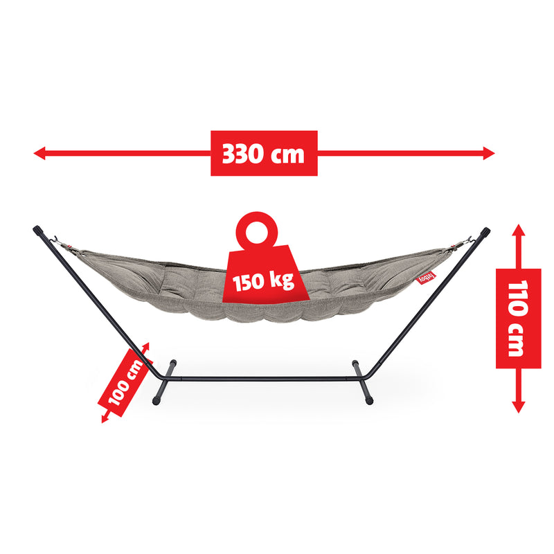 Fatboy Superb Hammock with Pillow and Black Frame (Grey Taupe)